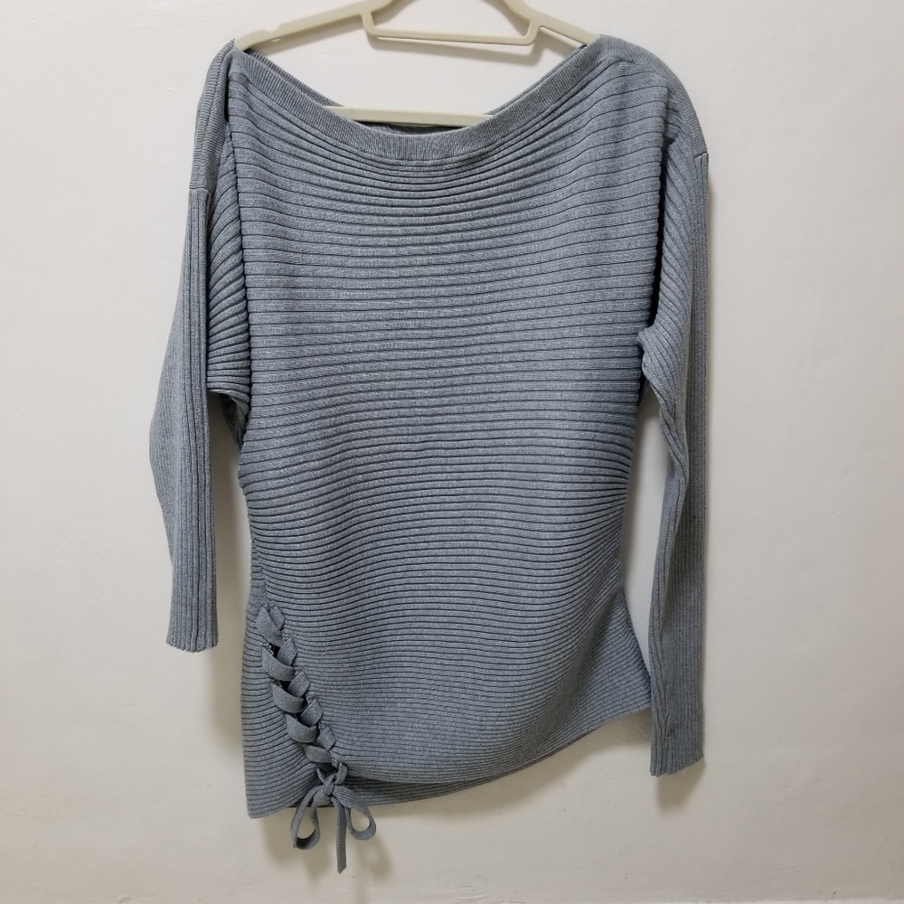 Designers Remix Charlotte Eskildsen Sweater Off Shoulder Ribbed Side Lace-up M